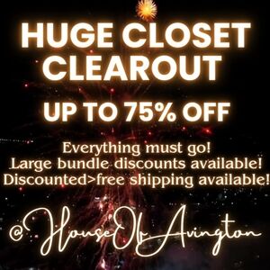 HUGE CLOSET CLEAROUT! EVERYTHING MUST GO!